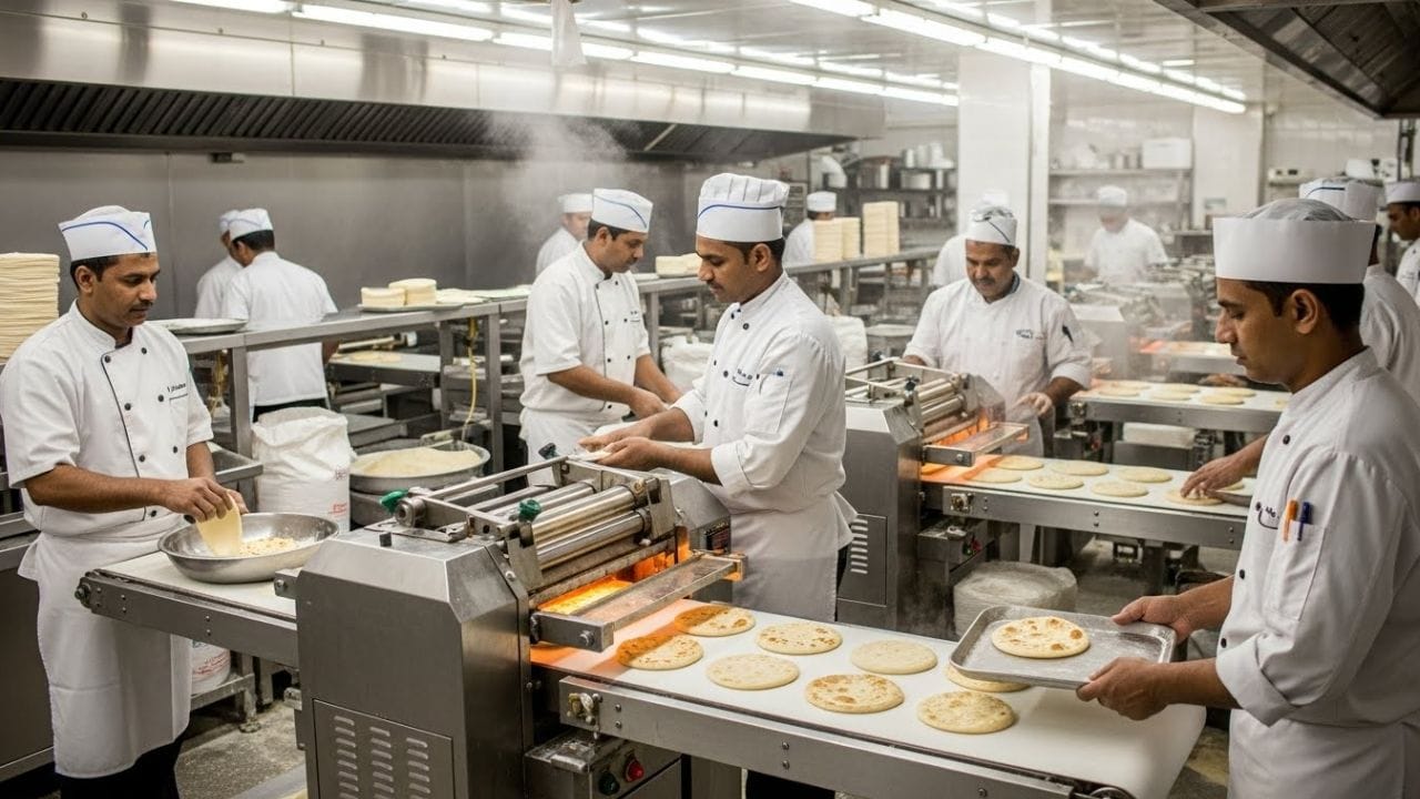 મુકેશ અંબાણીના ઘરમાં રોટલી બનાવવા માટે એક મશીન લગાવવામાં આવ્યું છે. આ મશીન માત્ર થોડી મિનિટોમાં ઘણી રોટલી બનાવી શકે છે. જોકે, રોટલીની ગુણવત્તા અને સ્વાદ જાળવવા માટે, એક અલગ શેફ અને તેમની ટીમ તૈયાર કરવામાં આવે છે,