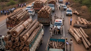 ચોટીલામાં કરોડોની લાકડાની હેરાફેરીનો પર્દાફાશ, 15 ટ્રક જપ્ત- Video