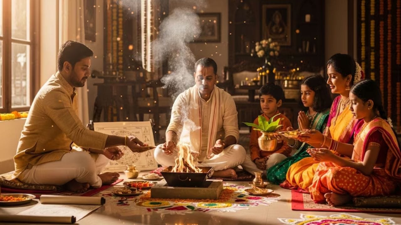 વાસ્તુ અનુસાર, દરેક ઘરમાં એક ઉર્જા ક્ષેત્ર હોય છે. ગૃહઉષ્મા સમારોહ પહેલાં ઘર સ્વચ્છ અને સંતુલિત હોવું આવશ્યક માનવામાં આવે છે. મુખ્ય દરવાજો સ્વચ્છ અને સારી રીતે પ્રકાશિત હોવો જોઈએ. ઉત્તર-પૂર્વ દિશા પ્રકાશ અને ખુલ્લી હોવી જોઈએ. ઘર સંપૂર્ણપણે ખાલી રાખવું ન જોઈએ. પહેલા દિવસે રસોડું વાપરવું જોઈએ, એવું માનવામાં આવે છે કે એક નાની ભૂલ પણ ભવિષ્યમાં સંપત્તિ, સ્વાસ્થ્ય અને માનસિક શાંતિ પર નકારાત્મક અસર કરી શકે છે. (Image Credit-AI)