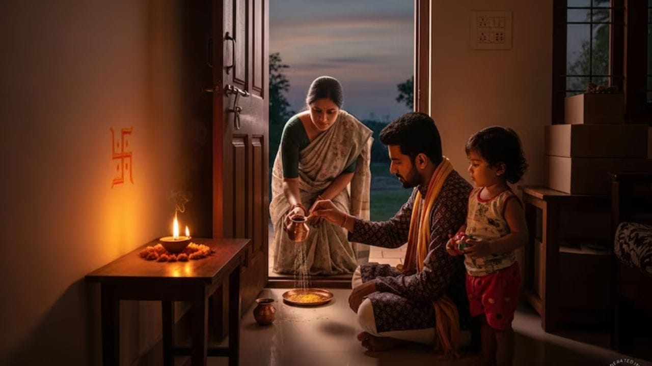 રોજના સરળ વાસ્તુ ઉપાય તરીકે દરરોજ સાંજે દીવો પ્રગટાવો, ઉત્તર-પૂર્વ દિશામાં પાણીથી ભરેલું પાત્ર રાખો, અઠવાડિયામાં એક દિવસ ઘરમાં ધૂપ કરો અને તુલસી અથવા કોઈ શુભ છોડ લગાવો. આ ઉપાયો ધીમે ધીમે ઘરની નકારાત્મક ઊર્જા દૂર કરે છે અને ઘરમાં શાંતિ જળવાઈ રહે છે.(Image Credit-AI)