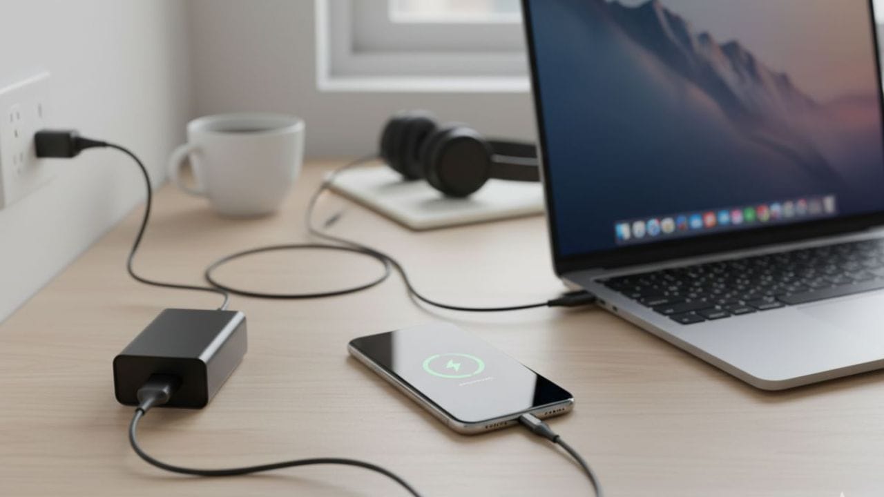 આજકાલ, મોટાભાગના નવા લેપટોપ અને સ્માર્ટફોન USB-C પોર્ટનો ઉપયોગ કરીને ચાર્જ થાય છે. USB-C ખૂબ જ સામાન્ય બની ગયું છે. તે ફક્ત ફોન અને લેપટોપ પૂરતું મર્યાદિત નથી, પરંતુ બાહ્ય હાર્ડ ડ્રાઇવ, કીબોર્ડ, માઉસ અને અન્ય ગેજેટ્સમાં પણ વપરાય છે. જો તમારો ફોન અને લેપટોપ બંને USB-C ને સપોર્ટ કરે છે, તો પ્રશ્ન ઊભો થાય છે: શું લેપટોપ ચાર્જરનો ઉપયોગ ફોન ચાર્જ કરવા માટે થઈ શકે છે? ખાસ કરીને જો ફોનનું ચાર્જર ખોવાઈ જાય. બંને ઉપકરણો C-પ્રકારના ચાર્જરનો ઉપયોગ કરે છે. ક્યારેક આપણે આપણા ફોન ચાર્જર ભૂલી જઈએ છીએ, અને આવા કિસ્સાઓમાં, લોકો વિચારે છે કે શું ફોનને લેપટોપ ચાર્જરથી ચાર્જ કરી શકાય છે. આ પ્રશ્ન સામાન્ય છે, પરંતુ જવાબ ખૂબ જ મહત્વપૂર્ણ છે.