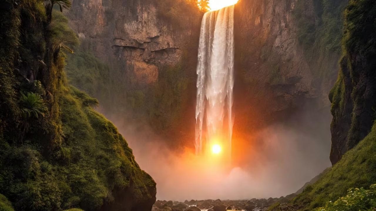 આ ધોધ યોસેમાઇટ નેશનલ પાર્કમાં સ્થિત છે. જે અમેરિકાના કેલિફોર્નિયામાં આવેલ છે. તેને હોર્સટેલ ફોલ્સ કહેવામાં આવે છે. ફેબ્રુઆરીમાં દૂર-દૂરથી લોકો આ ધોધ જોવા માટે અહીં આવે છે