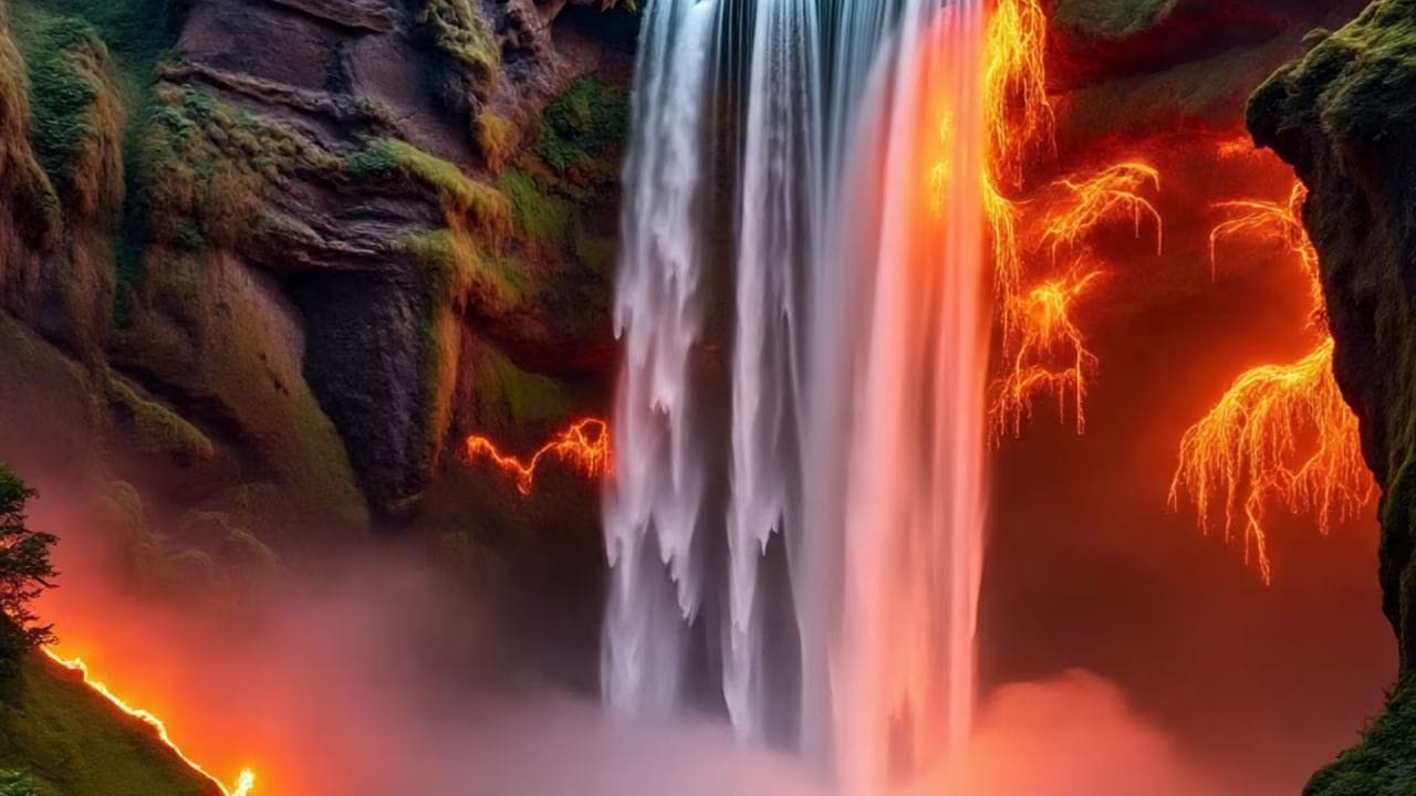 ફેબ્રુઆરીના અંતમાં, સૂર્યાસ્તના 5 થી 15 મિનિટ પહેલા, સૂર્યના કિરણો સીધા આ ધોધ પર પડે છે. આ ધોધનું પાણી જ્વાળામુખીમાંથી વહેતા લાવા જેવું દેખાય છે.