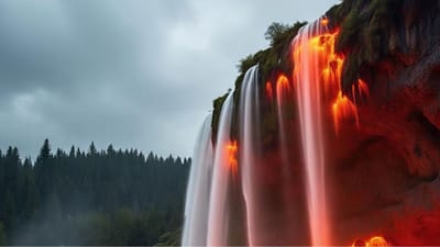 આજે, અમે તમને એક એવા ધોધ વિશે જણાવવા જઈ રહ્યા છીએ જ્યાં જ્વાળામુખીનો લાવા વહેતો જોઈ શકાય છે. નોંધપાત્ર વાત એ છે કે આ અદભુત દૃશ્ય ફેબ્રુઆરીના અંતમાં ફક્ત બે અઠવાડિયા માટે જ દેખાય છે.