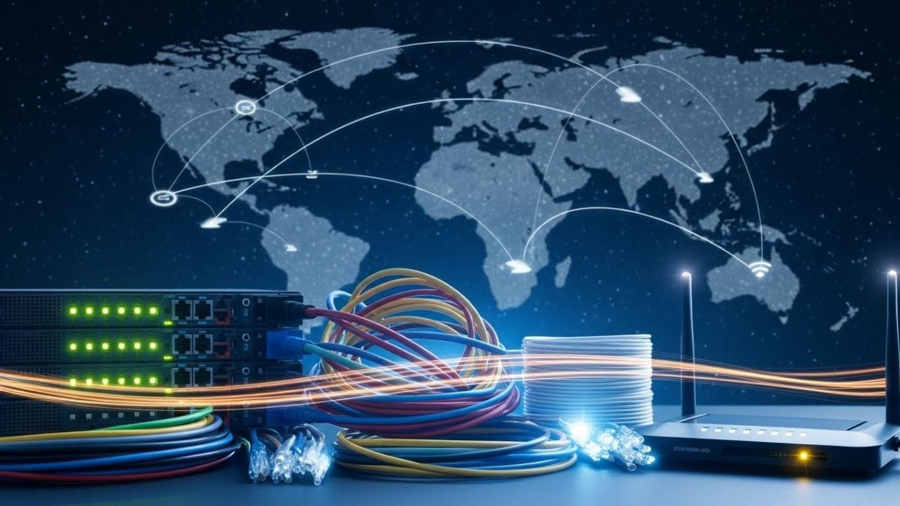 સાચું વાયરલેસ ઇન્ટરનેટ ફક્ત મોબાઇલ ટાવર અને તમારા ફોન વચ્ચે જ અસ્તિત્વ ધરાવે છે. ટાવર ડેટાને રેડિયો તરંગોમાં રૂપાંતરિત કરે છે. પછી તમારો ફોન તે તરંગોને પ્રાપ્ત કરે છે અને તેમને ટેક્સ્ટ, છબીઓ અથવા વિડિઓમાં પાછા ડીકોડ કરે છે. (Image Credit: Ai)