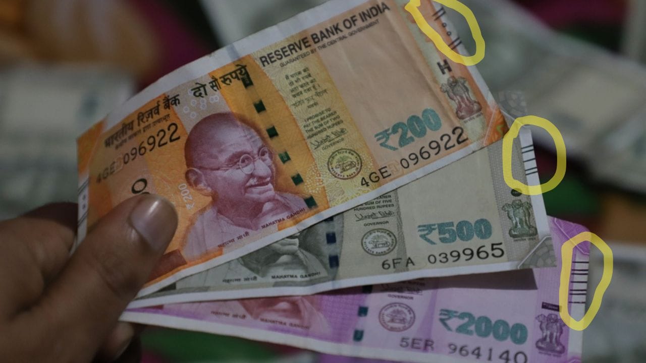 દુનિયાના દરેક દેશમાં વસ્તુઓની ખરીદ-વેચાણ માટે કરન્સી (ચલણ) નો ઉપયોગ કરવામાં આવે છે. ક્યાંક ડોલર, ક્યાંક યુરો તો ક્યાંક રૂપિયાનો ઉપયોગ થાય છે. એવામાં ભારતમાં કરન્સી તરીકે રૂપિયાનો ઉપયોગ કરવામાં આવે છે. જો કે, શું તમે ક્યારેય આ નોટોને ધ્યાનથી જોઈ છે? આ નોટોની કિનારી પર ઘણા પ્રકારની ત્રાંસી રેખાઓ દોરેલી હોય છે.