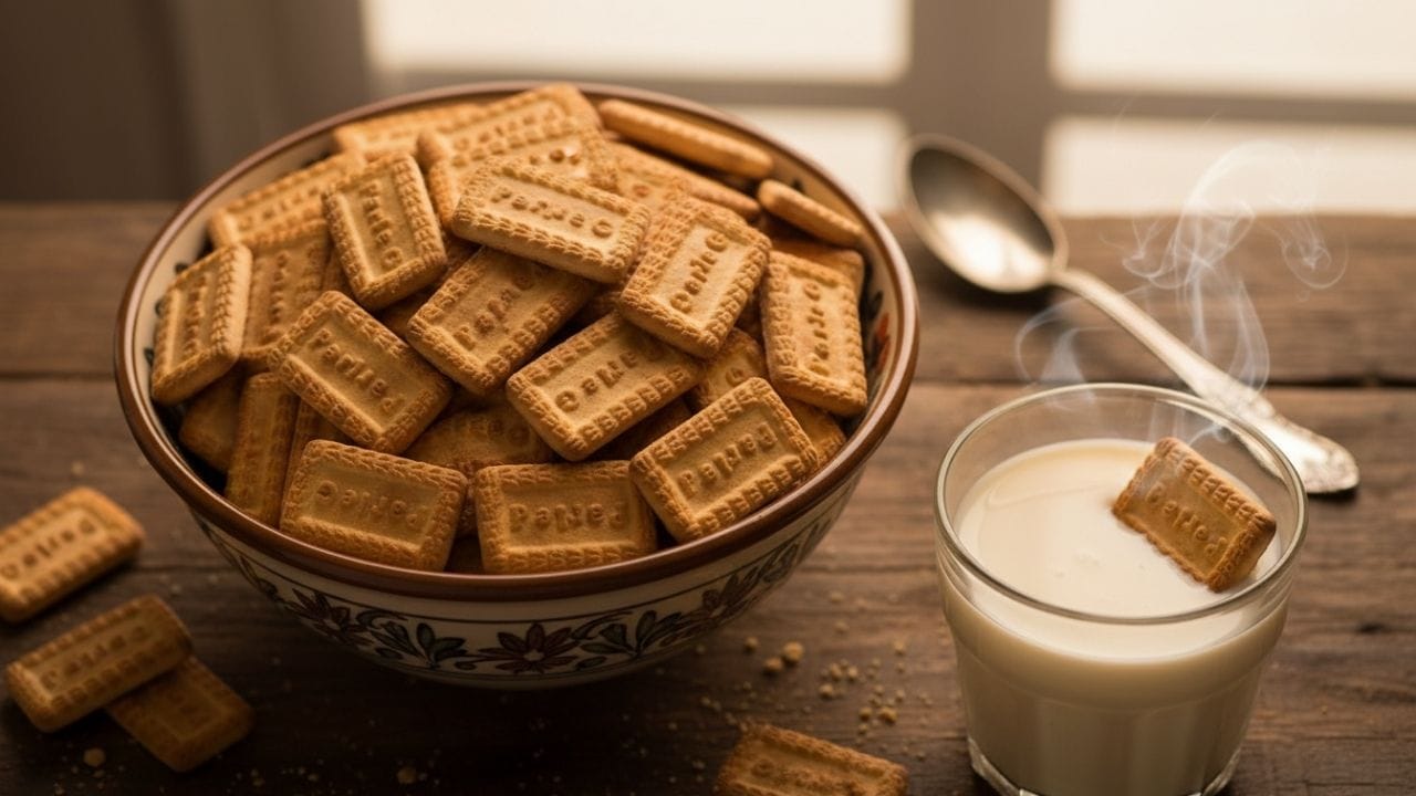 સ્વતંત્રતા બાદ “ગ્લુકો” નામથી અનેક કંપનીઓ બજારમાં બિસ્કિટ વેચવા લાગી, જેના કારણે લોકો માટે મૂળ પારલેનું બિસ્કિટ કયું છે તે ઓળખવું મુશ્કેલ બન્યું. પોતાની ઓળખ સ્પષ્ટ રાખવા માટે કંપનીએ 1980ના દાયકામાં “પારલે ગ્લુકો” નામ ટૂંકાવીને તેને “પારલે-જી” તરીકે પ્રચલિત કર્યું. ( Credits: AI Generated )