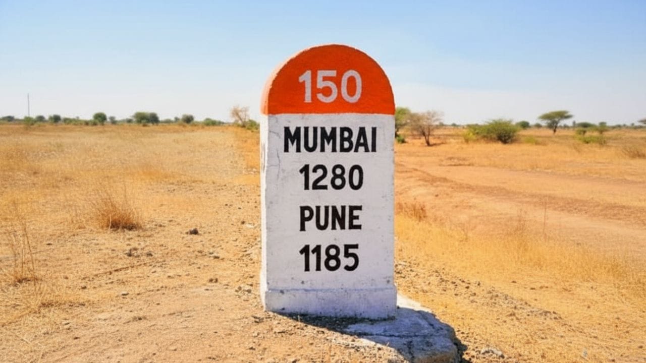 માર્ગ પર જો તમને નારંગી અને સફેદ રંગ ધરાવતા પથ્થર નજરે પડે, તો તે ગામડાના માર્ગનો સૂચક છે. આવા રસ્તાઓ ઘણીવાર પ્રધાનમંત્રી ગ્રામ સડક યોજના જેવી ગ્રામીણ વિકાસ યોજનાઓ હેઠળ બનાવવામાં આવે છે. નારંગી રંગ ગામડાઓને જોડતા માર્ગો અને ગ્રામ્ય વિકાસની ઓળખ તરીકે ઉપયોગ થાય છે. ( Credits: AI Generated )