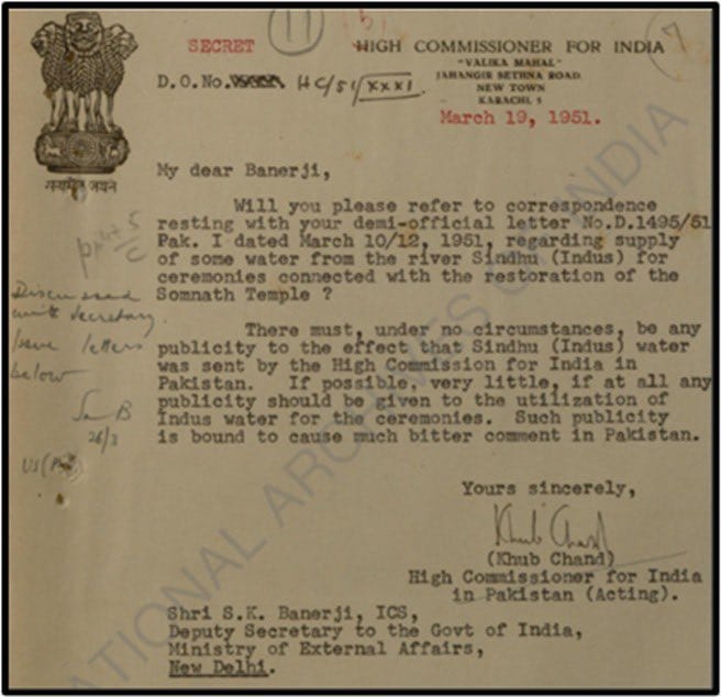 Letter from Anti-Hindu Pandit Jawaharlal Nehru