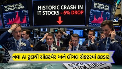 AI ટૂલનો તરખાટ: અમેરિકી શેરબજારમાં IT સ્ટોક્સમાં ઐતિહાસિક કડાકો, એક જ દિવસમા 6%નો ઘટાડો, સોફ્ટવેર અને લીગલ સેક્ટરમાં ફફડાટ