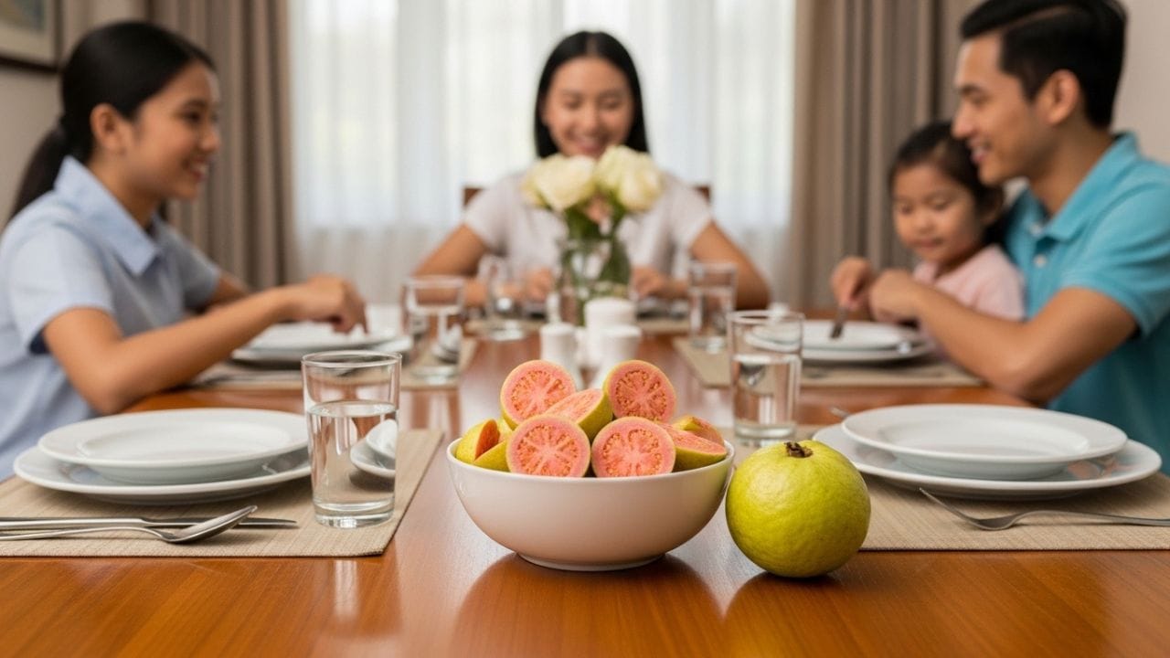 ચમકતી ત્વચા માટે ફાયદાકારક: જામફળમાં રહેલ વિટામિન સી અને એન્ટીઑકિસડન્ટ મુક્ત રેડિકલ સામે લડવામાં, ખીલ ઘટાડવામાં અને સ્વચ્છ, યુવાન ત્વચા માટે કોલેજન ઉત્પાદન વધારવામાં મદદ કરે છે.