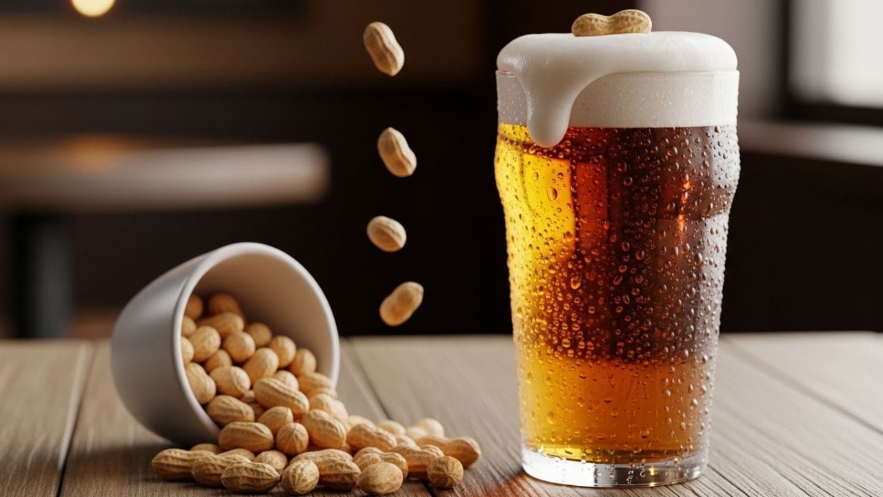 વેબસાઇટ રિસર્ચ ગેટે બ્રાઝિલના સંશોધક લુઇઝ પેરેરાને ટાંકીને સમજાવ્યું છે કે મગફળી બીયરમાં કેમ તરતી રહે છે અથવા નૃત્ય કરે છે. સંશોધક સમજાવે છે કે મગફળી બીયર કરતાં વધુ ગાઢ હોવાથી, તે શરૂઆતમાં કાચના તળિયે સ્થિર થાય છે, પછી દરેક મગફળી ન્યુક્લિયેશન સાઇટ બની જાય છે. તેમની સપાટી પર સેંકડો નાના કાર્બન ડાયોક્સાઇડ પરપોટા બને છે, જે તેમને ઉપર ખેંચવામાં મદદ કરે છે. પરપોટા કાચની દિવાલોને બદલે મગફળી પર બનવાનું પસંદ કરે છે. જ્યારે તેઓ સપાટી પર પહોંચે છે, ત્યારે તે ફૂટે છે. પછી મગફળી તળિયે ડૂબી જાય છે અને નવા બનેલા પરપોટા દ્વારા ફરીથી ઉપર ધકેલવામાં આવે છે, જે એક નૃત્ય અસર બનાવે છે જે કાર્બન ડાયોક્સાઇડ સમાપ્ત થાય છે અથવા કોઈ તેને પીને બીયરને અવરોધે છે ત્યાં સુધી ચાલુ રહે છે.