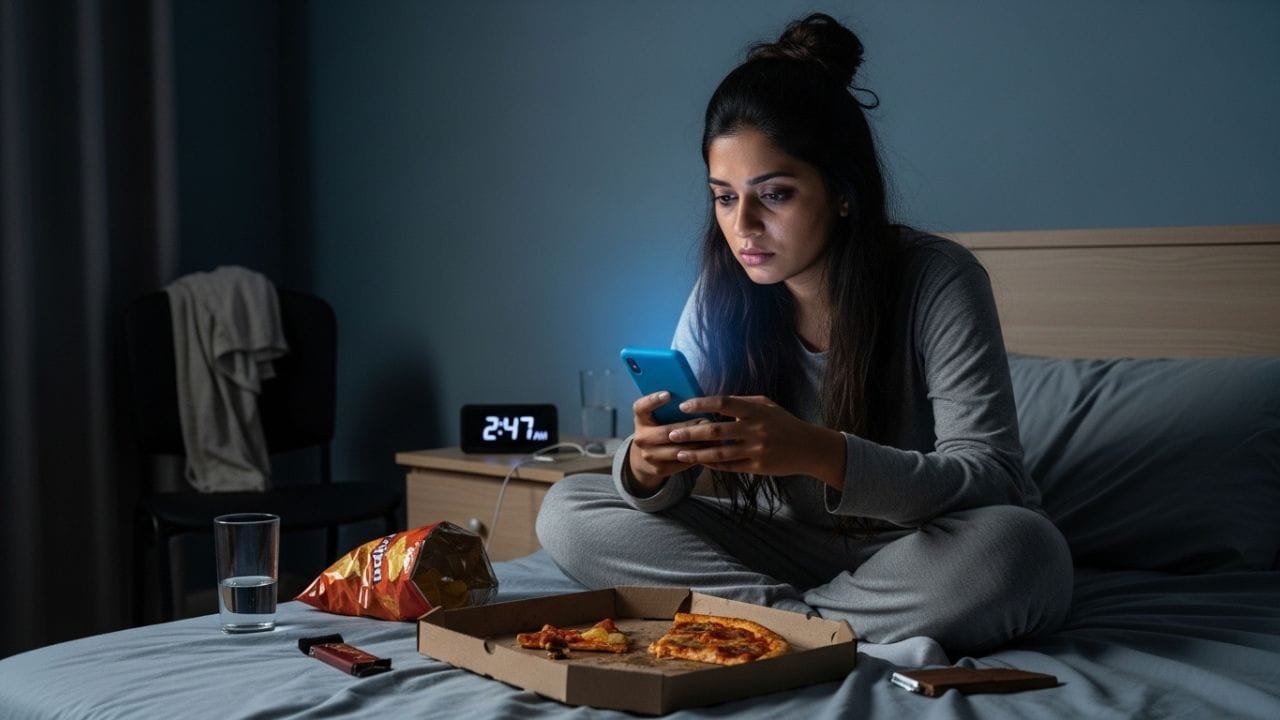 હોર્મોનલ અસંતુલનના મુખ્ય કારણોમાં જીવનશૈલીમાં થતા ફેરફાર, અનિયમિત દિવસચર્યા અને સતત માનસિક તણાવનો સમાવેશ થાય છે. પૂરતી ઊંઘ ન હોવી પણ હોર્મોનલ ગડબડીને વધી શકે છે. ખોરાકમાં જંક ફૂડનું વધારે પ્રમાણ અને જરૂરી પોષક તત્વોની કમી પણ આ પર અસર કરે છે. (Image Credit source: AI)
