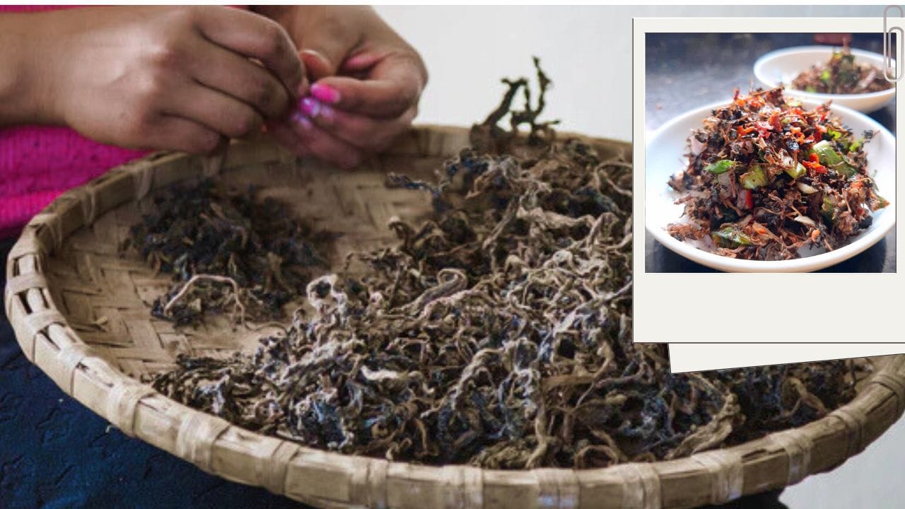 ગુંદરૂક (Gundruk):
હિમાચલ પ્રદેશના વિસ્તારોમાં ખાસ બનાવાતા આ ફર્મેન્ટેડ ફૂડને સરસો અથવા પત્તાવાળા શાકમાંથી તૈયાર કરવામાં આવે છે. ત્યારબાદ તેને સુકાવવામાં આવે છે અને પછી સપ અથવા અથાણાની જેમ ઉપયોગ કરવામાં આવે છે. ગુંદરૂક પેટની તંદુરસ્તી ઉપરાંત ઘણા અન્ય આરોગ્ય લાભ આપે છે.
(Image Source: Google)