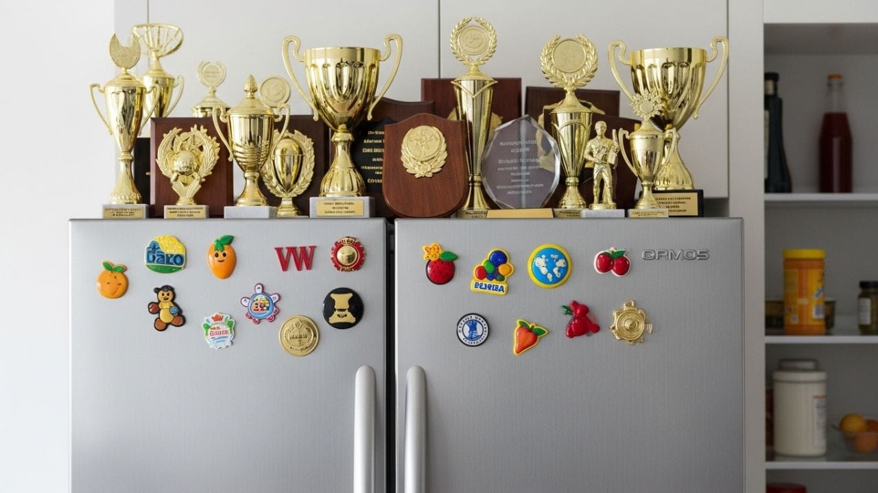 ટ્રોફી અને પુરસ્કારો ઉપર ન રાખો: ઘણા લોકો રેફ્રિજરેટરની ઉપર પોતાની ટ્રોફી અને પુરસ્કારો પ્રદર્શિત કરે છે. વાસ્તુ શાસ્ત્ર અનુસાર, આને અશુભ માનવામાં આવે છે. બીજી બાજુ, રેફ્રિજરેટરની ઉપર ભારે ધાતુની વસ્તુઓ રાખવાથી તેના આંતરિક ઘટકોને નુકસાન થઈ શકે છે.
