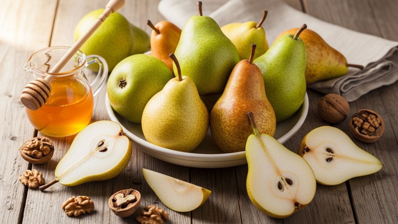 નાસપતી (Pear): નાસપતીમાં કાચું ફાઈબર હોય છે. આ સખત ફાઈબર પેટની નાજુક મ્યુકસ મેમ્બ્રેન (શ્લેષ્મ પટલ) ને નુકસાન પહોંચાડી શકે છે, જેના કારણે પાચનક્રિયામાં અવરોધ આવી શકે છે.