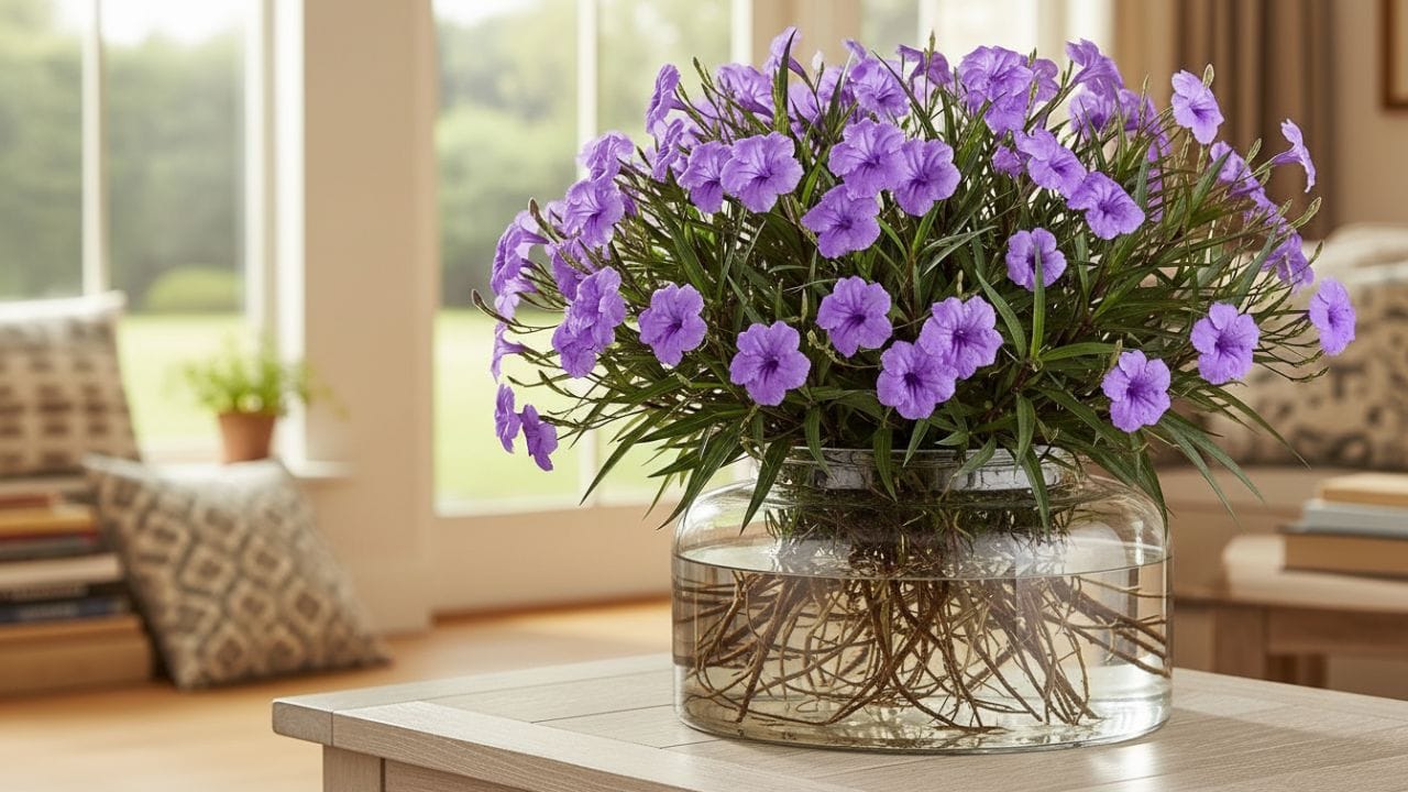 મેક્સિકન પેટુનિયા (Mexican Petunia) : મોટાભાગે પાણીમાં ઉગતા છોડમાં ફૂલો નથી આવતા, પણ મેક્સિકન પેટુનિયા આ વાતને ખોટી સાબિત કરે છે. આ એક દુર્લભ છોડ છે જે પાણીમાં હોવા છતાં ફૂલો આપે છે. તેની 4-5 અઠવાડિયા જૂની કટિંગ પાણીમાં લગાવો, 2 મહિનામાં તે સંપૂર્ણ રીતે વિકસી જશે અને તમારું ઘર ફૂલોથી મહેકી ઉઠશે.