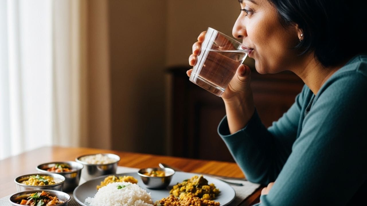 આ ઉપરાંત જમવાનું તમે જેટલું વધુ ચાવીને ખાશો, લાળ (Saliva) એટલી જ સારી રીતે તેમાં ભળશે, જેનાથી પાચન દરમિયાન પાણીની ઊણપ અનુભવાશે નહીં.