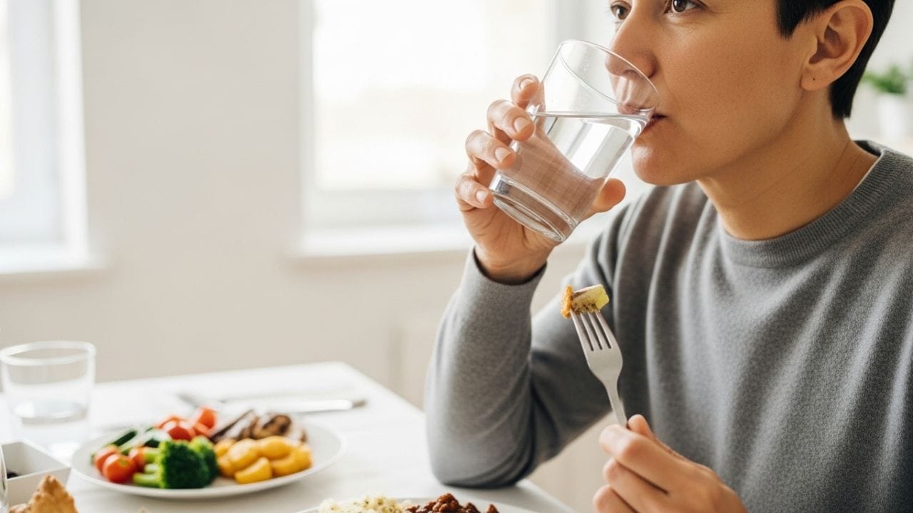 એવામાં ધ્યાન રાખો કે, હંમેશા જમવાના 30 મિનિટ પહેલા અને જમ્યાના ઓછામાં ઓછા 40 થી 60 મિનિટ પછી જ પાણી પીવું જોઈએ. બીજું કે, જો જમતી વખતે ગળું સુકાતું હોય અથવા કોઈ વાનગી વધુ તીખી લાગતી હોય, તો એક-બે ઘૂંટડા હુંફાળું પાણી અથવા છાશનું સેવન કરી શકાય છે.