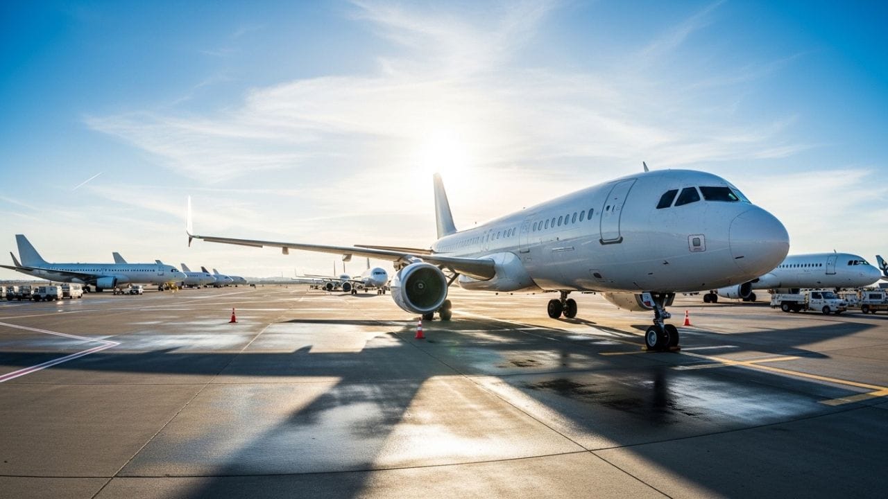 મોટાભાગના વિમાનો સફેદ રંગના હોય છે કારણ કે તે આકાશમાં સહેલાઈથી દેખાય છે. સફેદ રંગ દૂરથી પણ સ્પષ્ટ દેખાય છે, એટલે વિમાનને ઓળખવું સરળ બને છે. ઉડાન દરમિયાન અન્ય પાયલોટ અથવા નિરીક્ષણ ટીમ માટે તેને જોવું સરળ રહે છે. સલામતીની દ્રષ્ટિએ પણ આ ફાયદાકારક છે,  વિવિધ પરિસ્થિતિઓમાં વિમાનને સરળતાથી દેખાય અને ઓળખી શકાય તેવું બનાવે છે, તેથી ઘણી એરલાઇન કંપનીઓ સફેદ રંગ પસંદ કરે છે. ( Credits: AI Generated )