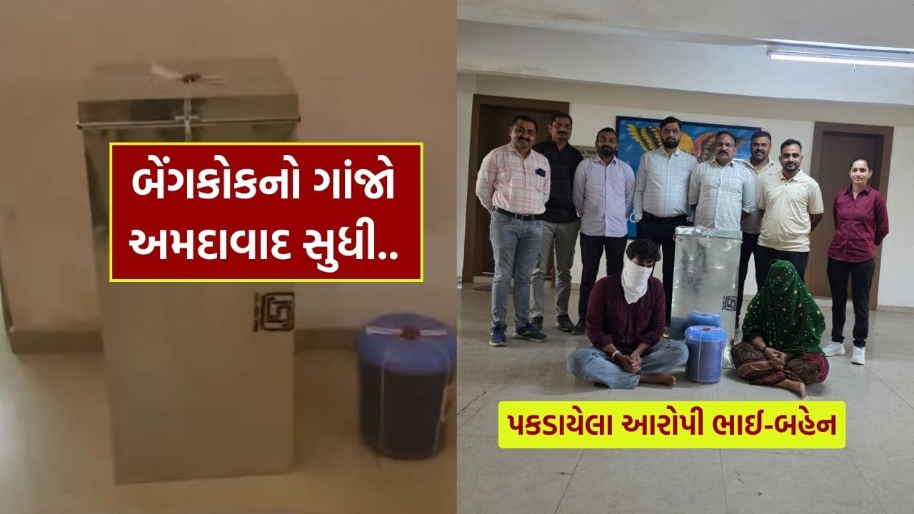 Drugs network started from Bangkok, then entry of Ahmedabad SOG.. Siblings caught with hybrid ganja worth 7.97 crores, watch video