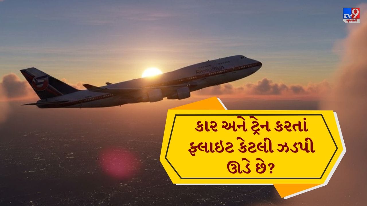 વિમાનમાં બેઠા હોઈએ ત્યારે વાદળો ઉપરથી જોતા ઘણા લોકોને પ્રશ્ન થાય છે કે વિમાન કેટલી ઝડપે ઉડે છે. તેની ગતિ કાર કે ટ્રેન કરતાં ઘણી વધુ હોય છે. વિમાનની ઝડપ માત્ર રોમાંચ માટે નહીં, પણ વિજ્ઞાન, એન્જિનિયરિંગ અને સલામતીના નિયમો પર આધારિત હોય છે. આ કારણે હવાઈ મુસાફરી ઝડપી અને વિશ્વસનીય બને છે. ( Credits: AI Generated )