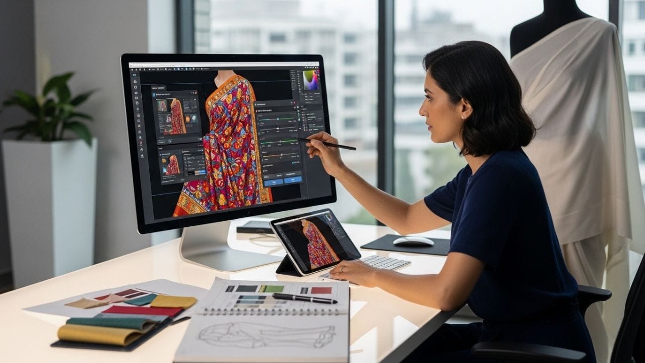 AI ફેશન બદલી રહ્યું છે: TV9 ભારતવર્ષ સાથે વાત કરતા ટાટા ગ્રુપના એક્ઝિક્યુટિવ અર્પિતાએ સમજાવ્યું કે AI એ મહિલાઓ માટે એક મોટી સમસ્યાનું નિરાકરણ લાવ્યું છે. તેમણે સમજાવ્યું, "અત્યાર સુધી, તમે ફક્ત તમને જોઈતી સાડીનો પ્રકાર સૂચવતા હતા અને મેચિંગ સાડી બનાવવામાં આવતી હતી. પરંતુ આજે, AI એ આ ટેકનોલોજીને સંપૂર્ણપણે બદલી નાખી છે."
