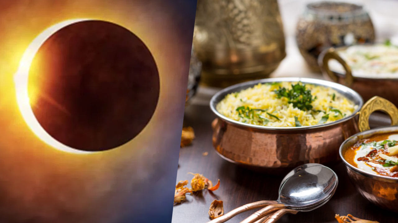 ભોજન સંબંધિત માન્યતા: ગ્રહણ દરમિયાન ભોજન બનાવવું કે ખાવું ટાળવામાં આવે છે. પહેલાથી બનેલા ખોરાકમાં તુલસીના પાન મૂકવાની માન્યતા છે.