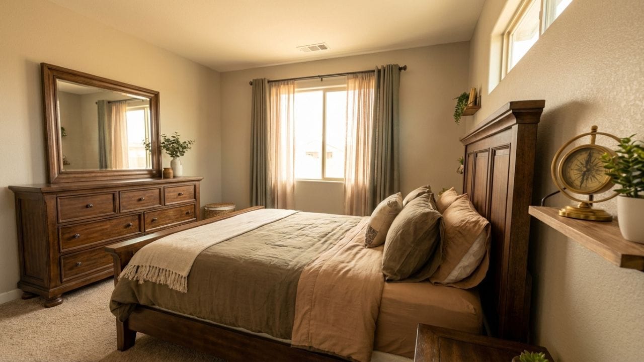 માસ્ટર બેડરૂમની દિશા: વાસ્તુ મુજબ માસ્ટર બેડરૂમ માટે દક્ષિણ-પશ્ચિમ (નૈઋત્ય) દિશાને સૌથી ઉત્તમ માનવામાં આવે છે. આ દિશામાં બેડરૂમ હોવાથી ઘરમાં શાંતિ અને સમૃદ્ધિ જળવાઈ રહે છે. ખાસ ધ્યાન રાખો કે અરીસો ક્યારેય બેડની બરાબર સામે ન હોવો જોઈએ, તેનાથી નકારાત્મકતા ફેલાય છે.