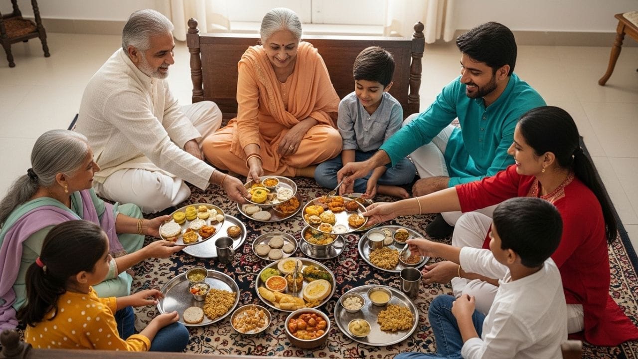 તેમણે વધુમાં સમજાવ્યું કે જ્યારે આપણે જમીન પર બેસીને ભોજન કરીએ છીએ, ત્યારે આપણો પૃથ્વી તત્વ સાથે સીધો સંપર્ક થાય છે. આ શરીરને સ્થિરતા પ્રદાન કરવામાં મહત્વપૂર્ણ ભૂમિકા ભજવે છે. હકીકતમાં આ સીધો સંપર્ક મનને સ્થિરતા લાવે છે અને સ્થિર મન પાચનને સરળ બનાવે છે.
