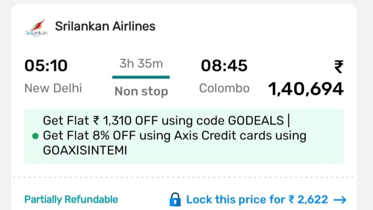 મુંબઈથી કોલંબો જતી લગભગ ત્રણ કલાકની ફ્લાઇટ માટે પણ ભાવોમાં નોંધપાત્ર વધારો થયો છે. 15 ફેબ્રુઆરી આસપાસની તારીખો માટે મુસાફરોને ₹40,000 કે તેથી વધુ ખર્ચવા પડી રહ્યા છે, જે સામાન્ય ભાડાની તુલનાએ ઘણું વધારે છે. ટુરિઝમ  એજન્સીઓ મુજબ, છેલ્લા કેટલાક દિવસોમાં કોલંબો રૂટ પર બુકિંગમાં અચાનક ઉછાળો આવ્યો છે અને ઉપલબ્ધ સીટો ઝડપથી ભરાઈ રહી છે.