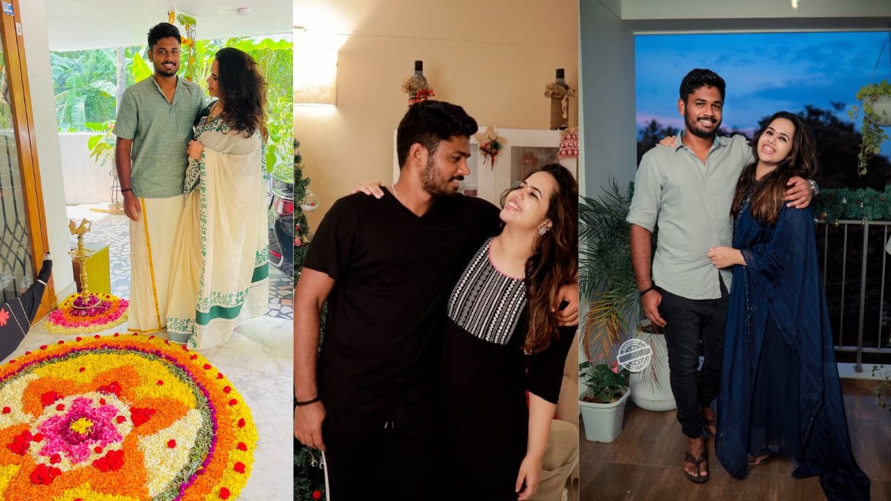 સંજુ સેમસનની પત્ની ચારુલથા રેમેશ છે, જે કેરળના તિરુવનંતપુરમની રહેવાસી છે. બંન્નેના 22 ડિસેમ્બર, 2018ના રોજ લગ્ન થયા છે, બંન્નેની લવ સ્ટોરી કોલેજમાં શરુ થઈ હતી. 