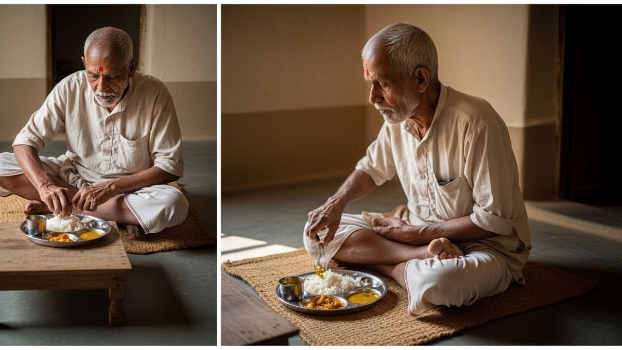 ખોરાકની કોમળતા - વધુમાં જમીન સાથે સંપર્ક શરીરમાં કફ વધારે છે. આ કફ ખોરાકમાં ભેજ વધારે છે, જેનાથી ખોરાક નરમ અને સરળતાથી તૂટી જાય છે. આ પાચનને સરળ બનાવે છે. યોગ્ય મુદ્રામાં બેસીને ભોજન કરવાથી શરીરની સંતુલિત સ્થિતિ જળવાઈ રહે છે, જે ભવિષ્યમાં પીઠ સંબંધિત રોગોનું જોખમ ઘટાડે છે.
