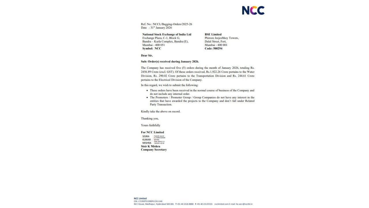 આ ઓર્ડરોમાંથી રૂ. 1,922.26 કરોડ વોટર ડિવિઝનને મળ્યા છે, જ્યારે રૂ. 290.02 કરોડ ટ્રાન્સપોર્ટેશન ડિવિઝનને ફાળવાયા છે. ઉપરાંત, રૂ. 244.61 કરોડના ઓર્ડરો ઇલેક્ટ્રિકલ ડિવિઝન માટે પ્રાપ્ત થયા છે, જે કંપનીની ટેકનિકલ ક્ષમતાને પ્રતિબિંબિત કરે છે.