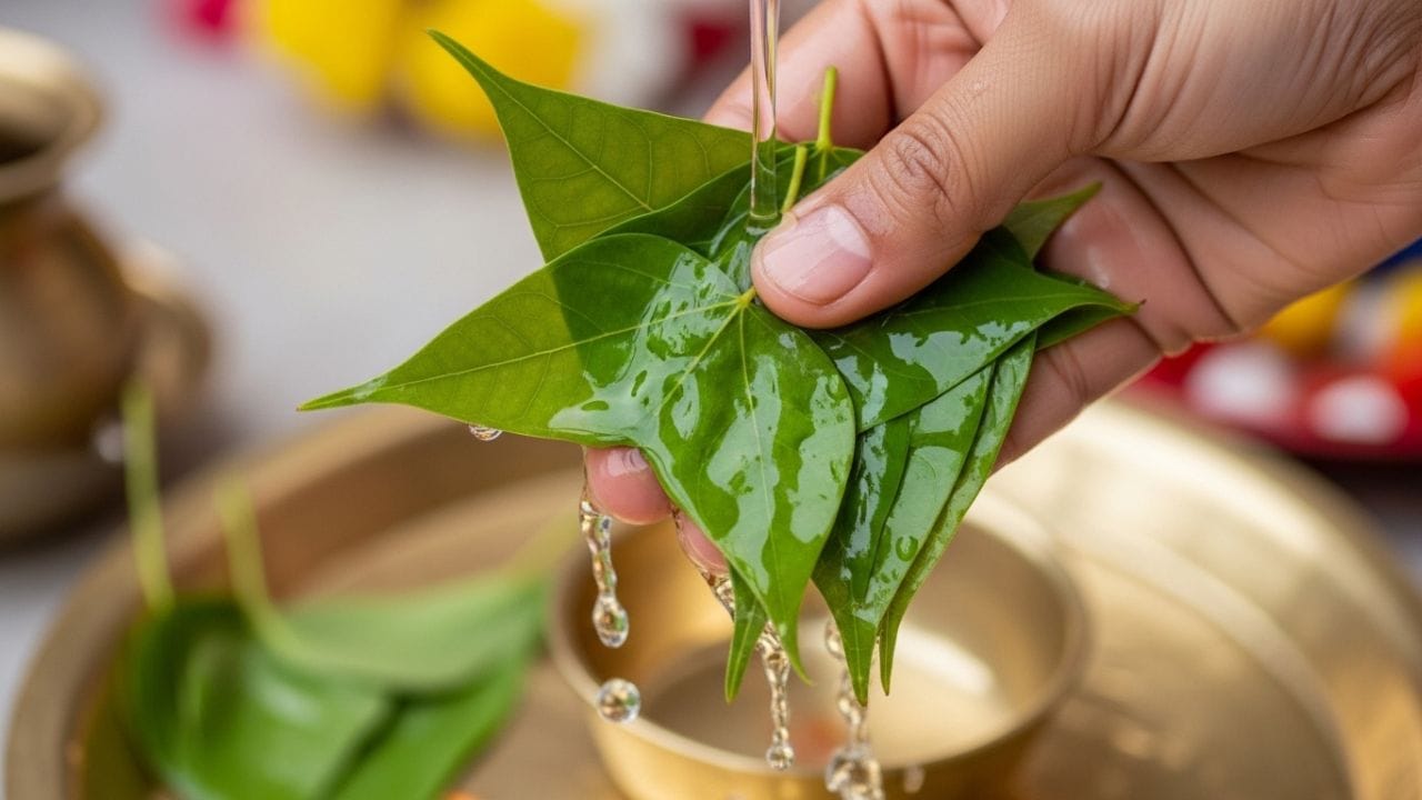 ભગવાનને ચઢાવેલ બીલીપત્ર સાફ કરીને ફરી પૂજામાં ઉપયોગ કરી શકાય છે, તેમાં કોઈ વાંધો નથી. પરંતુ પાન તૂટેલું અથવા દાગવાળું ન હોવું જોઈએ. માન્યતા મુજબ બીલીપત્ર લાંબા સમય સુધી વાસી થતું નથી. ( નોંધ :ટીવી9 કોઈ પણ પ્રકારે અંધશ્રદ્ધાને પ્રોત્સાહન આપતુ નથી. આ અહેવાલ માત્ર ધાર્મિક માન્યતા અને લોકોમાં પ્રચલિત માન્યતા, રીત રિવાજને આધારે રજૂ કરવામાં આવેલ છે. ) ( Credits: AI Generated )