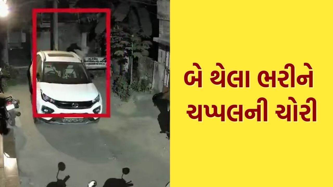 સુરતમાં અજીબોગરીબ ચોરી, 48 ઘરને નિશાન બનાવ્યા, બે મોટા થેલા ભરી બૂટ-ચપ્પલની કરી ચોરી, જુઓ Video સુરતમાં અજીબોગરીબ ચોરી, 48 ઘરને નિશાન બનાવ્યા, બે મોટા થેલા ભરી બૂટ-ચપ્પલની કરી ચોરી, જુઓ Video