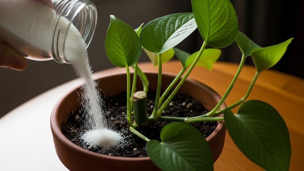 મની પ્લાન્ટને વધુ ઝડપથી વધવા માટે માટીમાં થોડી ખાંડ ઉમેરો. વાસ્તુ શાસ્ત્ર અનુસાર, ખાંડ ઘરમાં મીઠાશ અને સંપત્તિની વૃદ્ધિ દર્શાવે છે. આ ઉપાય સુખદ વાતાવરણ બનાવે છે, નાણાકીય નુકસાન અટકાવે છે અને રાહુ દોષના નકારાત્મક પ્રભાવોને ઘટાડે છે.
