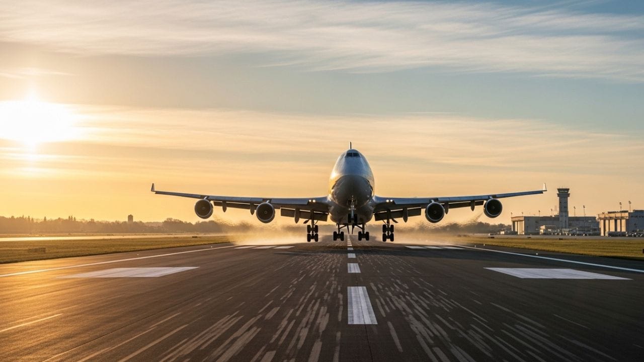 જ્યારે વિમાન જરૂરી ઝડપ સુધી પહોંચી જાય છે, ત્યારે તેની પાંખો પૂરતી લિફ્ટ બનાવી તેને હવામાં ઉંચું રાખે છે. યોગ્ય ઊંચાઈ પર પહોંચ્યા પછી વિમાન સ્થિર ગતિએ ઉડવાનું શરૂ કરે છે, જેને ક્રુઝ સ્પીડ કહે છે. સામાન્ય રીતે મુસાફરી માટેના જેટ વિમાનો લગભગ 800થી 900 કિલોમીટર પ્રતિ કલાકની ઝડપે ઉડે છે. ( Credits: AI Generated )