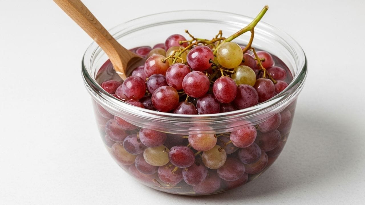 દ્રાક્ષ ધોઈ લીધા પછી તેને હળવે હાથે સુકવવી પણ એટલી જ જરૂરી છે. તમે સ્વચ્છ કપડા અથવા કિચન ટુવાલથી ધીમે ધીમે પોચી કરી શકો છો, અથવા તેને થોડી વાર ખુલ્લી હવામાં રાખીને સુકાઈ જવા દો. સારી રીતે સુકવેલી દ્રાક્ષ ફ્રિજમાં વધારે સમય સુધી તાજી રહે છે અને તેમાં ફૂગ અથવા બગાડ થવાની શક્યતા ઓછી થાય છે. ( નોંધ: અહીં આપવામાં આવેલી માહિતી પબ્લિક ડોમેન પરથી લેવામાં આવી છે, જે ફક્ત તમારી જાણકારી માટે છે.) ( Credits: AI Generated )