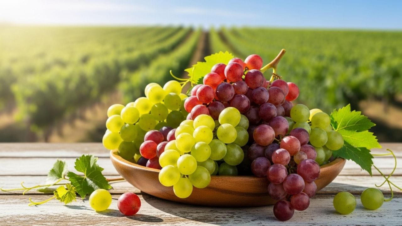 દ્રાક્ષનો ગુચ્છો એકબીજાની નજીક હોય છે, અને તેની છાલ નાજુક તથા ઝીણી છિદ્રવાળી હોય છે, એટલે દવાઓ અને ગંદકી સરળતાથી ચોંટી રહે છે. સામાન્ય પાણીથી ધોઈ દેવાથી બધું દૂર થાય જ એવું નથી. ખાસ કરીને બાળકોને આપતા પહેલાં દ્રાક્ષને સારી રીતે અને યોગ્ય રીતથી સાફ કરવી ખૂબ જરૂરી છે. ( Credits: AI Generated )