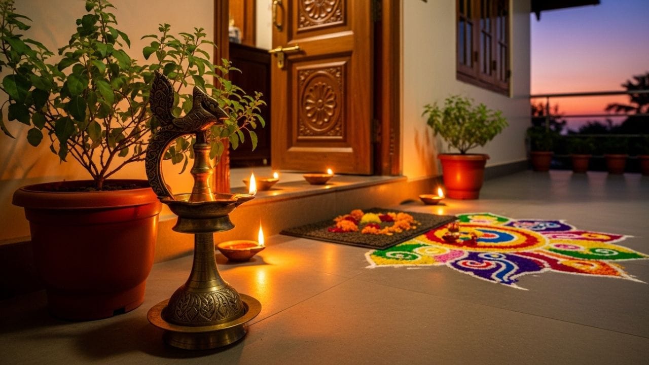 દીવો પ્રગટાવતી વખતે તેની દિશા અંગે લોકો ઘણીવાર ધ્યાન નથી આપતા, જ્યારે તે મહત્વપૂર્ણ માનવામાં આવે છે. વાસ્તુ મુજબ ઉત્તર-પૂર્વ દિશા તરફ મુકીને દીવો કરવો શુભ ગણાય છે. જોકે દરેક પ્રકારની પૂજા માટે યોગ્ય દિશા અલગ હોઈ શકે છે, તેથી તે મુજબ દિશા પસંદ કરવી સારી માન્યતા છે. ( Credits: AI Generated )