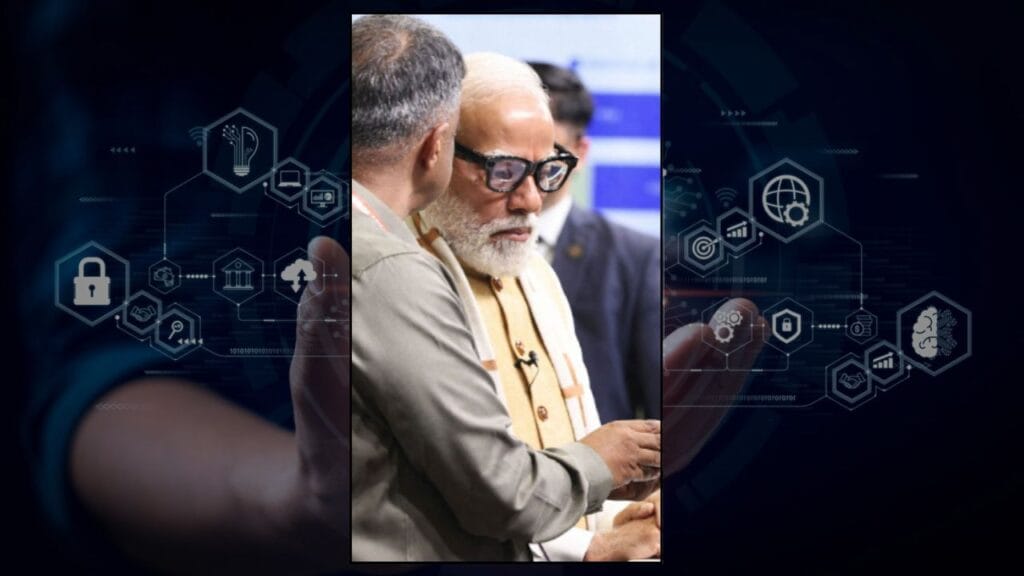 PM Modi wears Sarvam Kaze AI Glasses India AI Impact Summit 2026 (Image Credit: Social Media) 