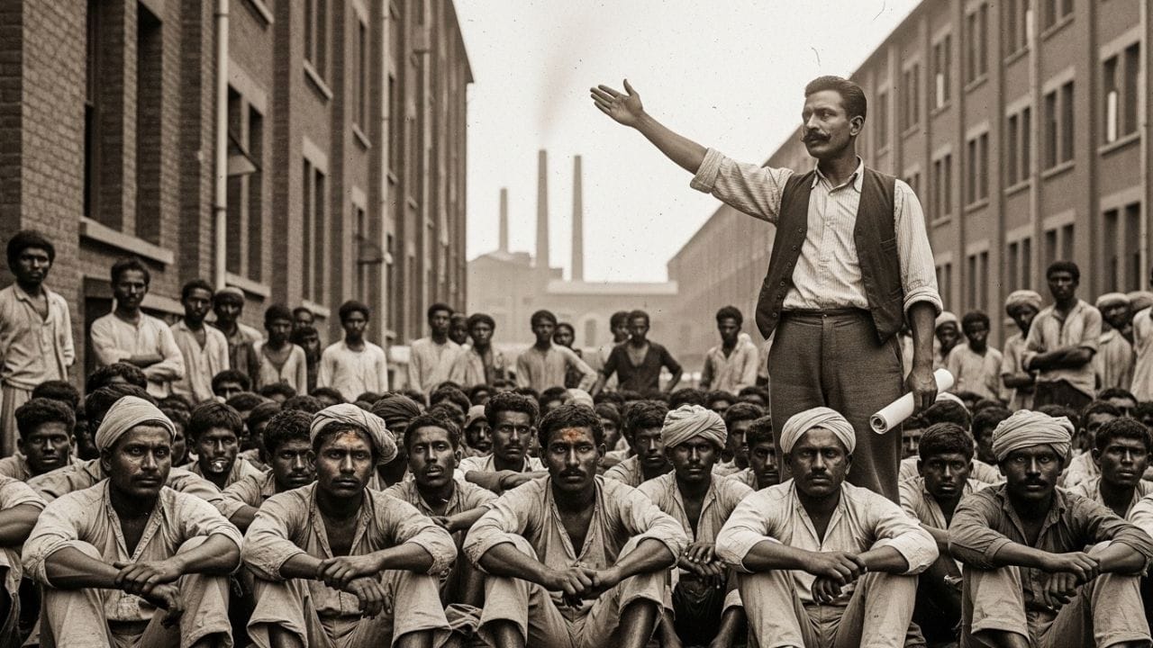 મજૂરોની મુશ્કેલીઓ જોઈને નારાયણ મેઘાજી લોખંડેએ અઠવાડિયામાં એક દિવસ રજાની માંગ ઉઠાવી. 1881થી 1884 દરમિયાન તેમણે વિરોધ પ્રદર્શન કર્યા, બ્રિટિશ સરકારને મેમોરેન્ડમ સુપરત કર્યા અને લગભગ 10 હજાર કામદારોને સાથે જોડ્યા. લગભગ સાત વર્ષના સતત પ્રયાસ બાદ સરકારને ઝુકવું પડ્યું અને 10 જૂન 1890ના રોજ રવિવારને કામદારો માટે સત્તાવાર સાપ્તાહિક રજા જાહેર કરવામાં આવી, જે મજૂર હકો માટે મહત્વપૂર્ણ જીત સાબિત થઈ. ( Credits: AI Generated )