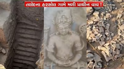 સાબરકાંઠાના તલોદના હરસોઈમાં ખોદકામ દરમિયાન જમીનમાં ધરબાયેલી કલાત્મક વાવ મળી આવી