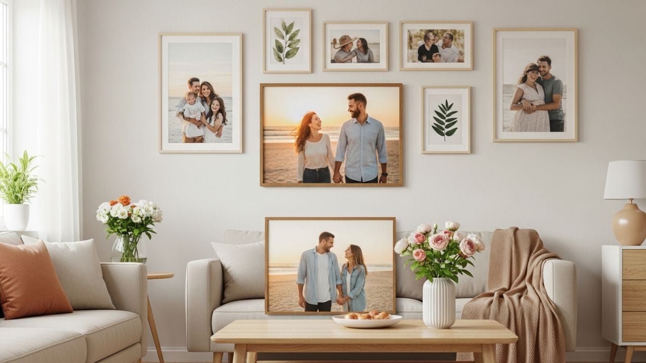 વાસ્તુ મુજબ પતિ-પત્નીના ફોટા માટે લાકડાની ફ્રેમ વધુ શુભ માનવામાં આવે છે, કારણ કે તે સંબંધોમાં ઉષ્મા અને સ્થિરતા દર્શાવે છે. ધાતુની અથવા તૂટેલી-ખરાબ ફ્રેમ ટાળવી જોઈએ, કારણ કે આવી ફ્રેમ નકારાત્મકતા લાવી શકે છે. ( Credits: AI Generated )