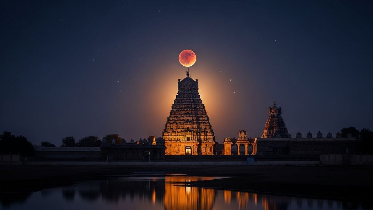 તારીખ 3 માર્ચ, 2026. આકાશમાં ચંદ્ર ધીરે ધીરે કાળો પડી રહ્યો છે. વર્ષનું પ્રથમ ભયાનક પૂર્ણ ચંદ્રગ્રહણ પૃથ્વીને પોતાની લપેટમાં લઈ રહ્યું છે. ભારતભરના હજારો વર્ષ જૂના મંદિરોમાં સન્નાટો છવાઈ ગયો છે, ગર્ભગૃહોના દ્વાર પર મસમોટા તાળા લટકી રહ્યા છે... પણ મધ્યપ્રદેશના ખંડવામાં એક એવી જગ્યા છે જ્યાં સમય થંભી ગયો હોય તેવું લાગે છે.