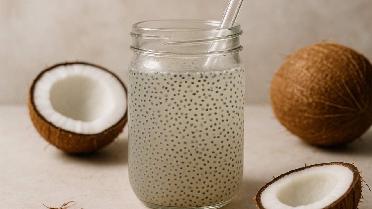 ચિયા સીડ્સને નાળિયેર પાણીમાં મિક્સ કરીને પીવું ગરમી માટે એક પરફેક્ટ ડ્રિંક છે. આ શરીરને તરત એનર્જી આપે છે અને હાઇડ્રેશન જાળવી રાખે છે. લેમન વોટરની સાથે આ એક ટેસ્ટી અને હેલ્ધી વિકલ્પ છે.