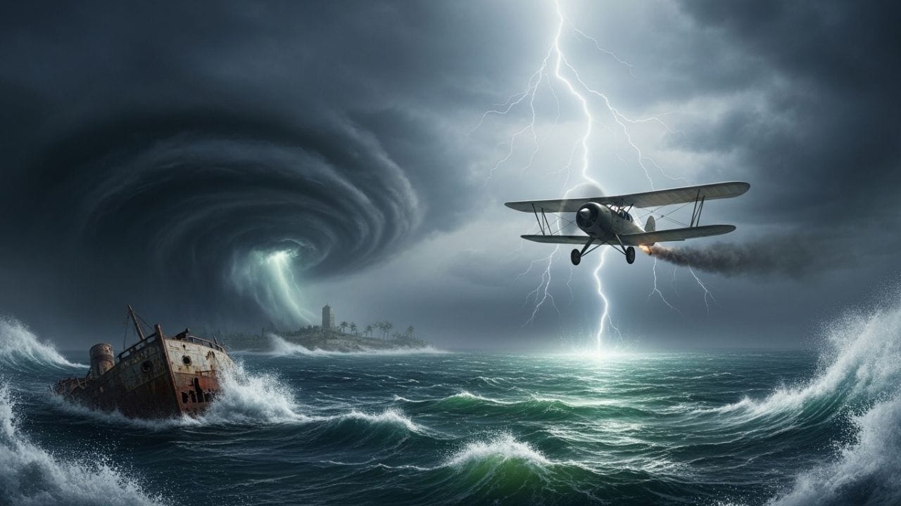 આ વિસ્તાર વિશેની વાર્તાઓ 1492માં ક્રિસ્ટોફર કોલંબસના સમયથી શરૂ થઈ હતી, જ્યારે તેમણે અહીં વિચિત્ર પ્રકાશ અને હોકાયંત્રમાં ખામી જોઈ હતી. 20મી સદીના મધ્ય સુધીમાં, આ સ્થળ પોપ કલ્ચર અને ફિલ્મોમાં એટલું લોકપ્રિય બન્યું કે લોકો તેને કોઈ બીજી દુનિયાનો દરવાજો માનવા લાગ્યા હતા.