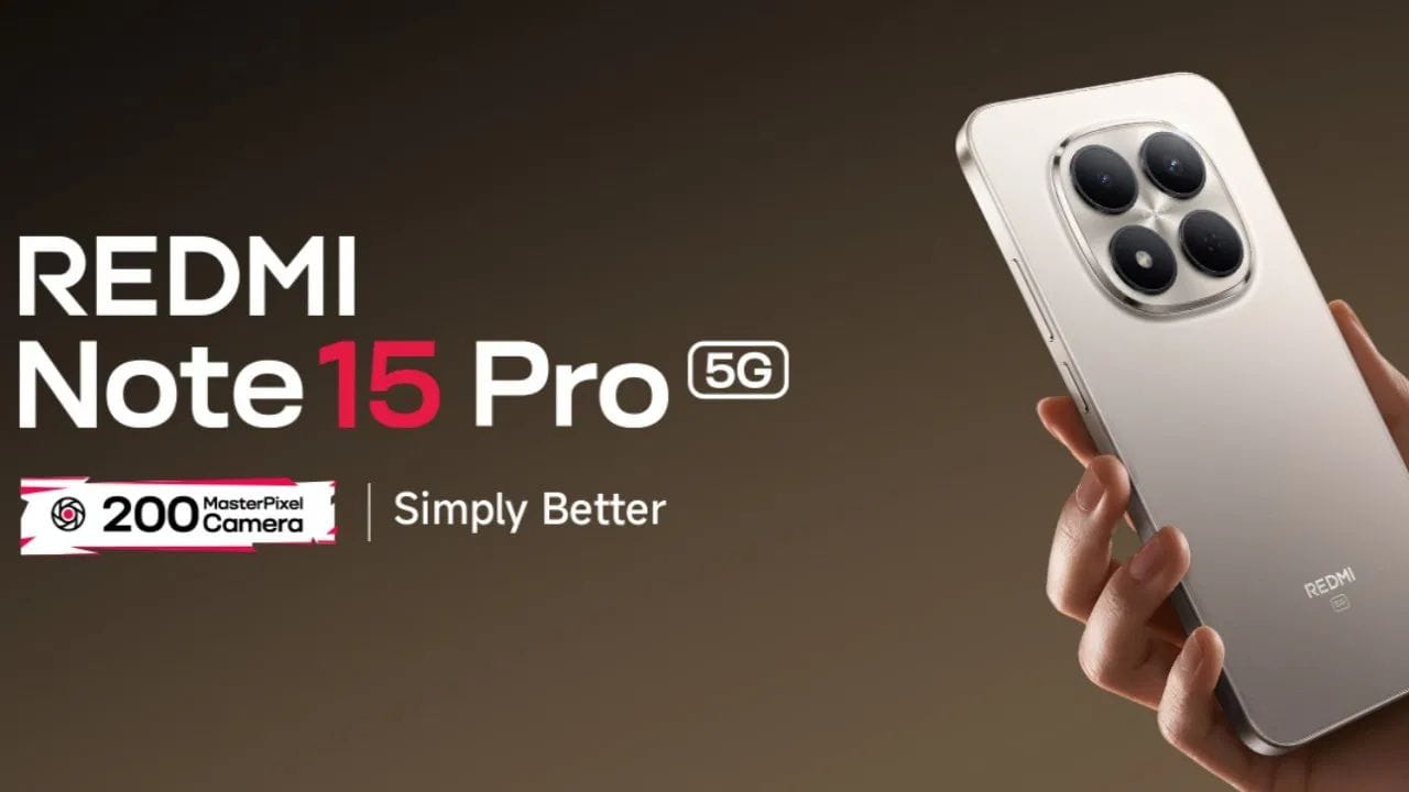 Redmi Note 15 Pro 5G Price in India:  ભારતમાં Redmi Note 15 Pro 5G ની કિંમત 8/128GB વેરિઅન્ટ માટે ₹28,880 થી શરૂ થાય છે. આ હેન્ડસેટમાં 6.83-ઇંચ ડિસ્પ્લે, 6580mAh બેટરી, 200-મેગાપિક્સલનો રિયર કેમેરા અને MediaTek Dimensity 7400 Ultra પ્રોસેસર છે. (ફોટો: Redmi) 