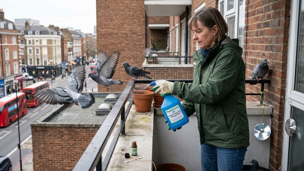 તીવ્ર ગંધનો પ્રયોગ: કબૂતરોને વિનેગર (સરકો) કે લસણ જેવી તીવ્ર ગંધ ગમતી નથી. તમે બાલ્કનીમાં વિનેગરનું સ્પ્રે કરી શકો છો અથવા લસણની પોટલી લટકાવી શકો છો. આ કુદરતી નુસખો કબૂતરોને દૂર રાખવામાં રામબાણ ઈલાજ છે.